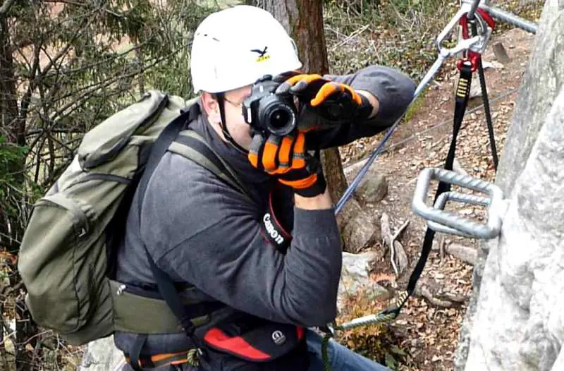 Bandschlinge Klettersteig Fotografieren