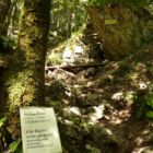 Der Anseilplatz beim Felsblock. Der Anseilplatz beim Felsblock.