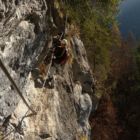 Der Fels ist hier die ganze Zeit ziemlich abdrängend. Der Fels ist hier die ganze Zeit ziemlich abdrängend.