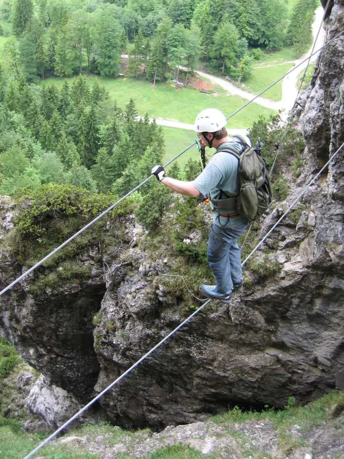 Klettersteig Voraussetzungen: Zweiseilbrücke Ottenalm Klettersteig